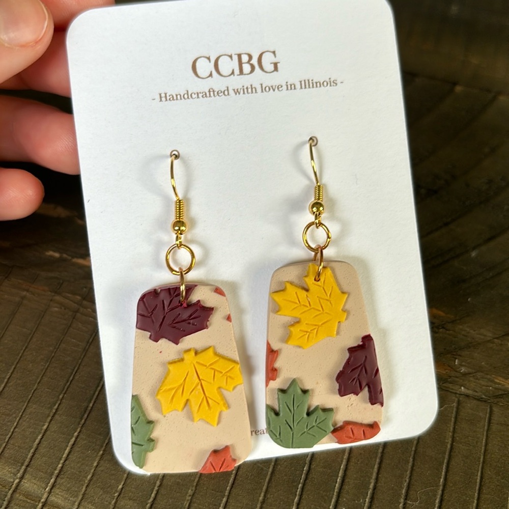 Fall leaves dangle earrings